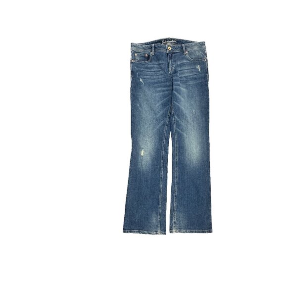 Aeropostale Chelsea Boot Distressed Women's size 12 Dark Wash Blue Denim jeans - Picture 1 of 4
